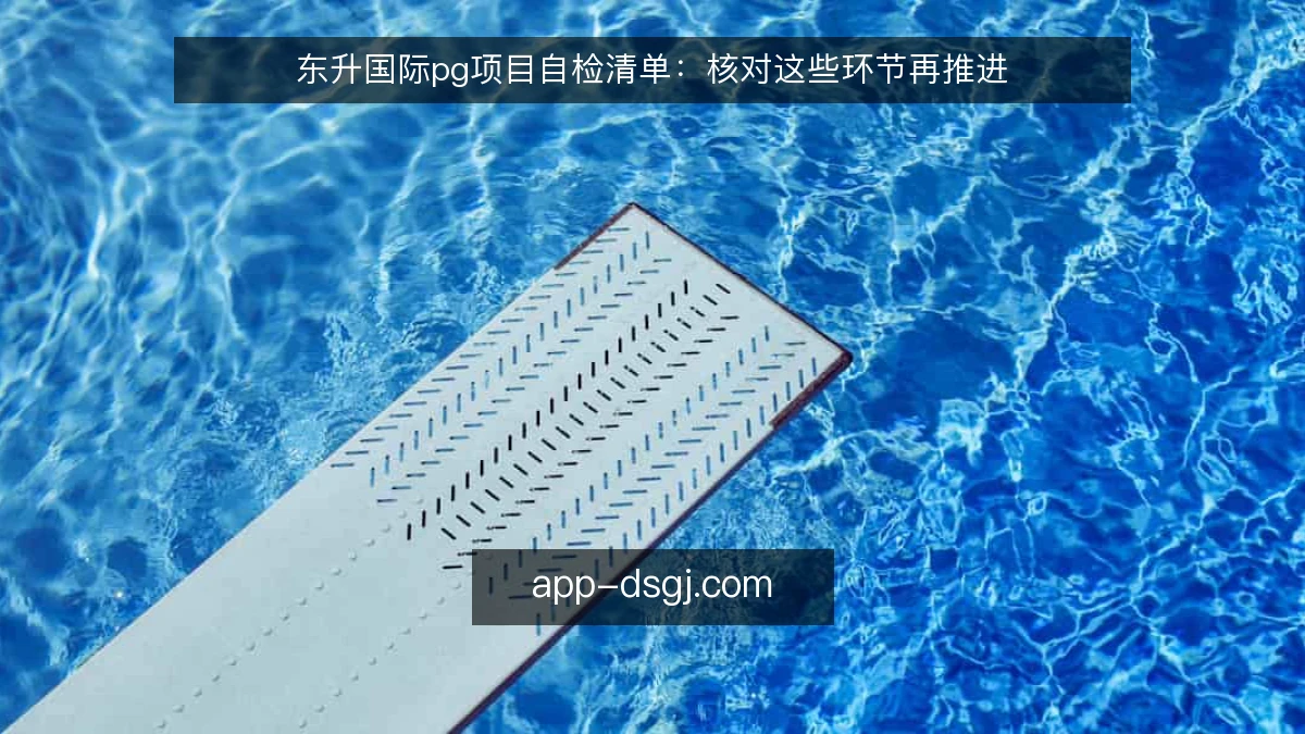 东升国际pg项目自检清单：核对这些环节再推进